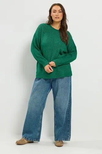 Pull Vert Toucher Doux À Col Rond Size 58-60 - Yours - Modalova