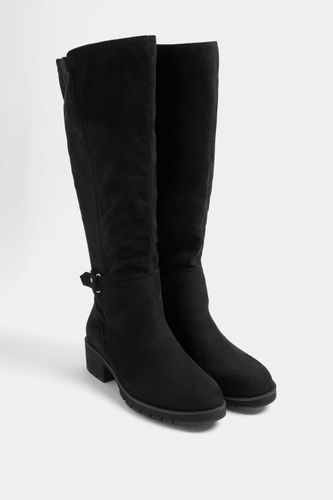 Bottes Hautes Stretch Noires À Boucles, Coupe Large E Et Coupe Extralarge Eeesize 39EEE - Yours - Modalova