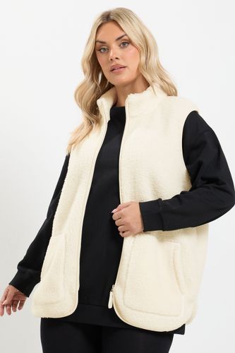 Gilet Crème En Polaire Borg Size 44 - Yours - Modalova
