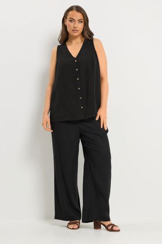 Yours Gilet Noir En Lin Size 48 - Yours - Modalova
