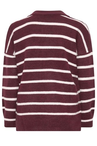 Pull Rayé En Maille Bordeaux Size 46-48 - Yours - Modalova