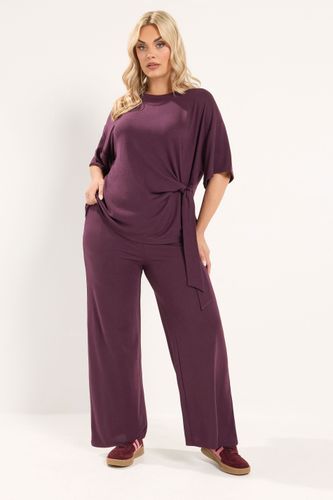 Pantalon Violet À Nouer À La Taille Size 44 - Yours - Modalova