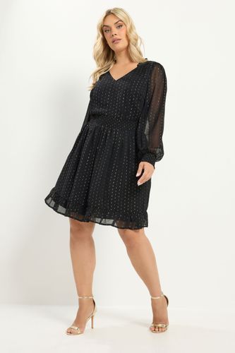 Robe Courte Noire Métallisée Size 42 - Yours - Modalova