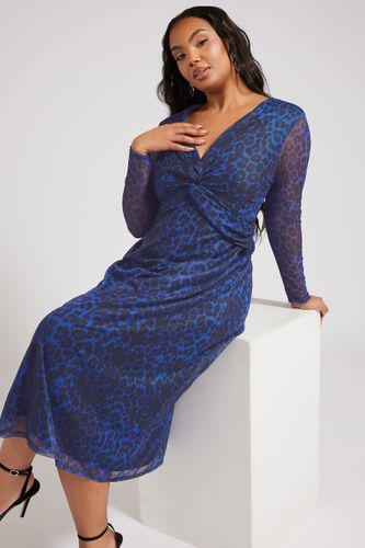 Robe Midaxi Bleue Design Animal Plissée Size 44 - Yours London - Modalova