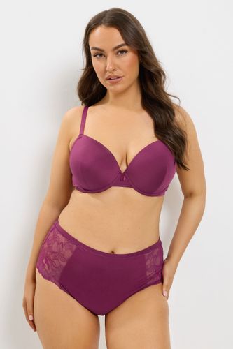 Culotte Couvrante Bordeaux En Microfibre Et Dentelle Size 46-48 - Yours - Modalova