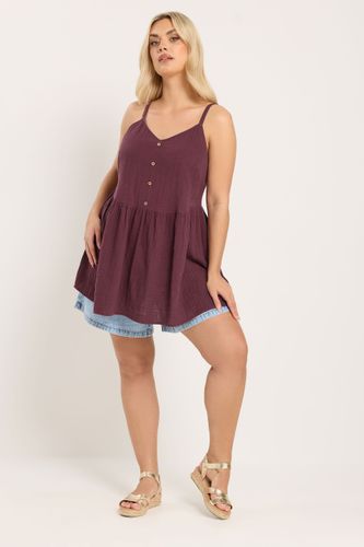 Top Sans Manches Violet En Gaze Size 44 - Yours - Modalova