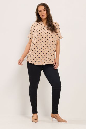 Blouse Marron Naturel À Pois Avec Demipatte De Boutonnage Size 44 - Yours - Modalova