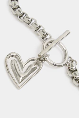 Bracelet Argenté À Breloques En Forme De Cœur Avec Fermoir En Tsize ONE - Yours - Modalova