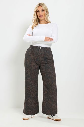 Jean Large Marron À Imprimé Léopard Size Short > 50 - Yours - Modalova