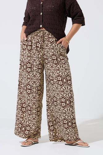 Limited Collection Pantalon Large Marron À Motif Abstraitsize 48 - Yours - Modalova
