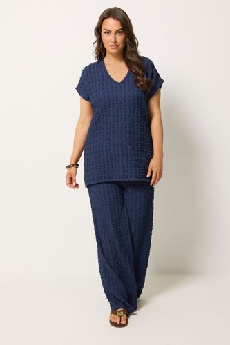 Tshirt Texturé Façon Bulles Bleu Marine Size 48 - Yours - Modalova