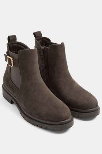 Bottines Chelsea À Boucles Marron En Similicuir, Coupe Large E Et Extralarge Eeesize 39E - Yours - Modalova