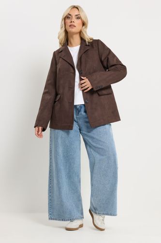Blazer En Suédine Chocolat Size 42 - Yours - Modalova