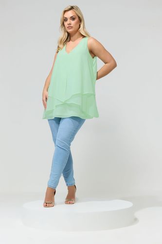 Blouse Vert Menthe À Superpositions Size 48 - Yours London - Modalova