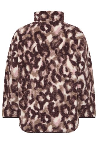 Plus Size Leopard Print Half Zip Borg Fleece Size 50-52 - Yours - Modalova