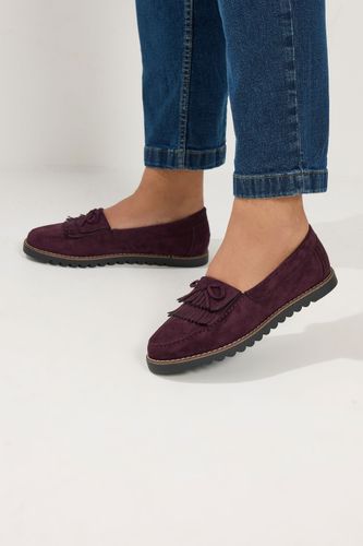 Mocassins À Franges Bordeaux En Imitation Daim, Coupe Large Esize 42E - Yours - Modalova