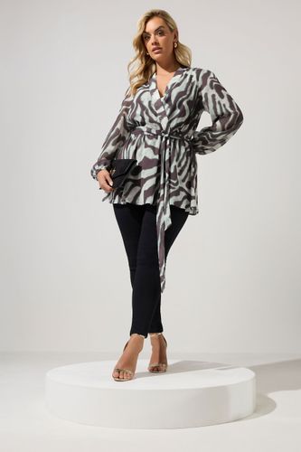Top Cachecœur Gris Zébré Size 42 - Yours London - Modalova