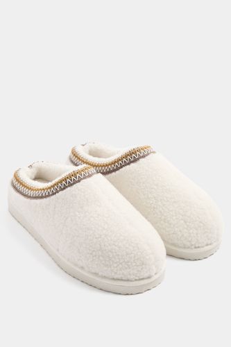 Off Embroidered Borg Mule Slippers Size 40-41 - Yours - Modalova