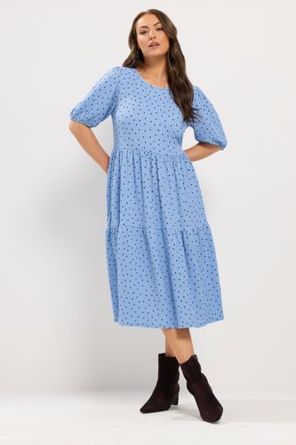 Robe À Manches Bouffantes Bleue À Pois Size 48 - Yours - Modalova