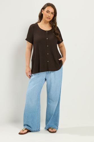 Tshirt Marron Effet Froissé Size 50-52 - Yours - Modalova