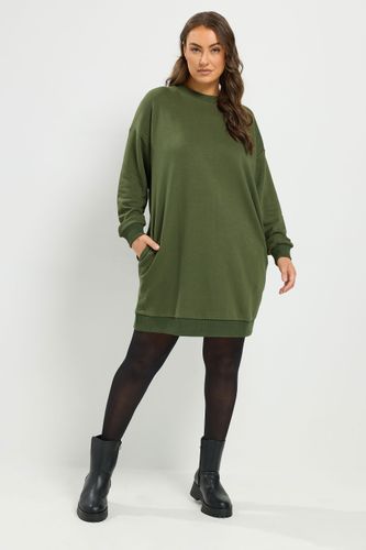 Robe Sweat Courte Vert Kaki Size 44 - Yours - Modalova