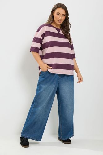 Tshirt Épais Violet À Rayures Size 50-52 - Yours - Modalova