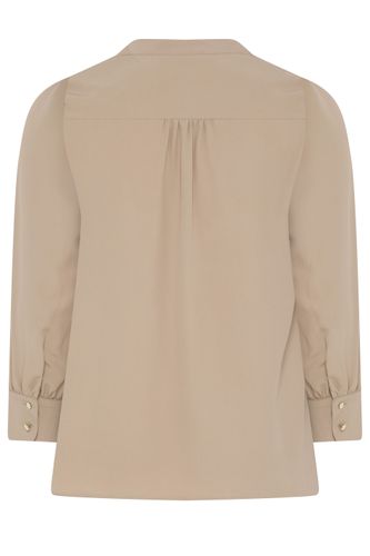 Blouse Marron Naturel À Demipatte De Boutonnage Size 48 - Yours - Modalova