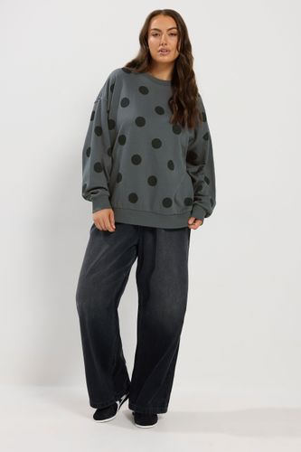 Sweatshirt Gris À Pois Size 42-44 - Yours - Modalova