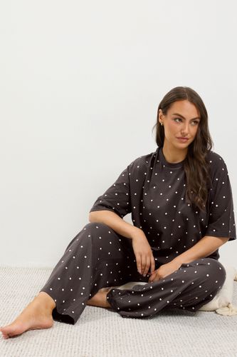 Ensemble Pyjama Marron Chocolat À Pois Size 46-48 - Yours - Modalova