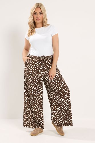 Pantalon Marron Chocolat À Imprimé « Dear » Size Short > 46 - Yours - Modalova