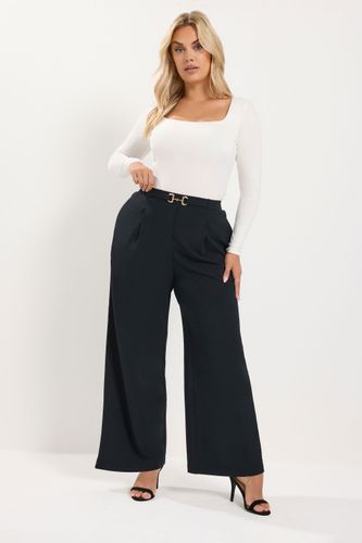 Pantalon Large Noir À Boucle Size Regular > 40 - Yours - Modalova
