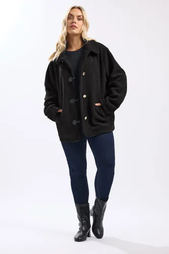 Veste Teddy Noire En Imitation Peau De Mouton Size 46 - Yours - Modalova