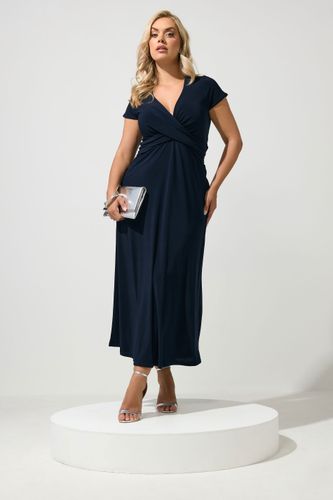 Robe Bleu Marine Torsadée À L'avant Size 42 - Yours London - Modalova
