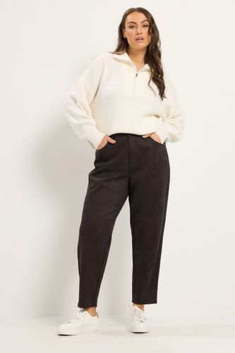 Plus Size Chocolate Faux Suede Barrel Leg Trousers Size Short > 48 - Yours - Modalova