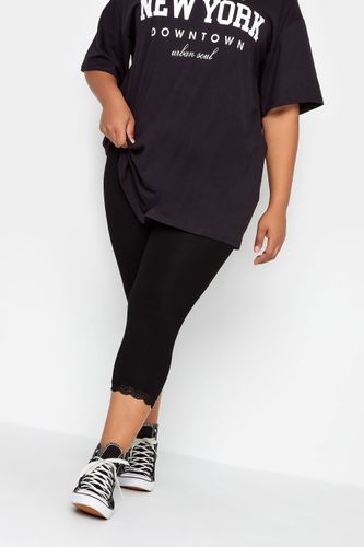 Et Lot De 2 Leggings Courts Noirs À Dentellesize 46 - Yours - Modalova