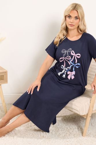 Chemise De Nuit Milongue Bleu Marine À Nœud Size 58-60 - Yours - Modalova