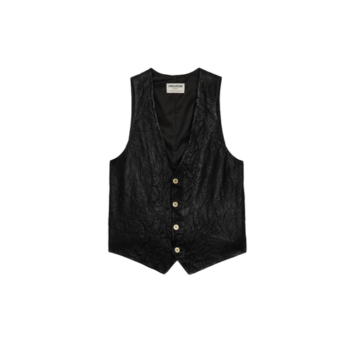 Gilet Emilie Cuir Froissé - Zadig & Voltaire - Modalova