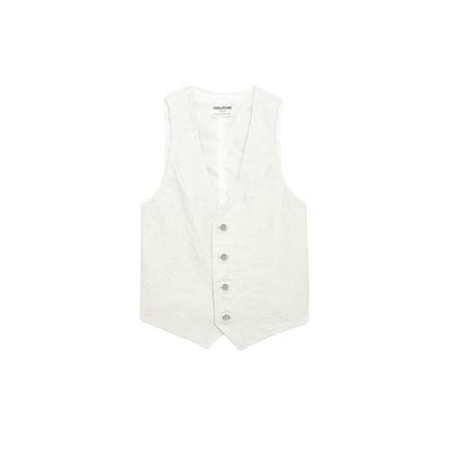 Gilet Emilie Cuir Froissé - Zadig & Voltaire - Modalova