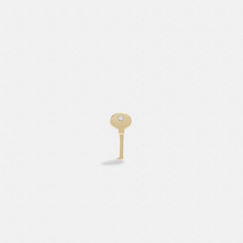 Clou d'oreille unique clé en or 14 karats - COACH - Modalova
