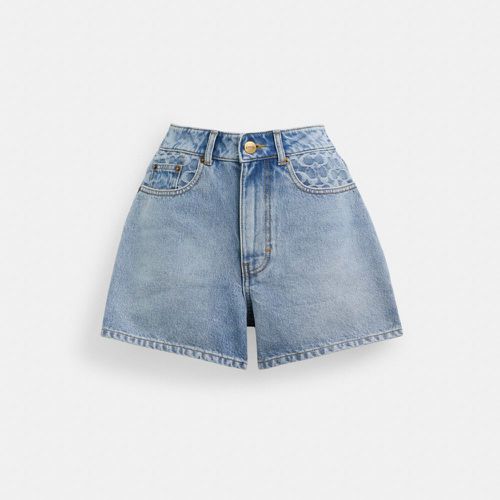 Short en denim en coton biologique - COACH - Modalova