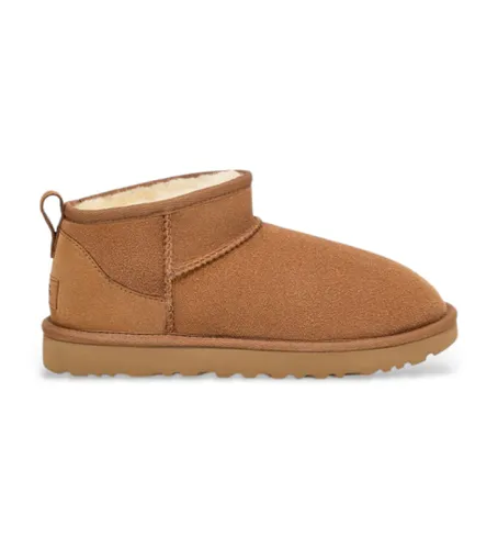 Bottines Classic Ultra Mini en cuir (36), Marron, Plat, Casuel - UGG - Modalova