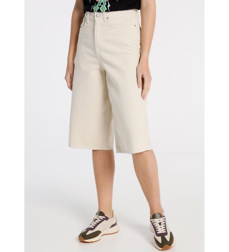 Bermuda Denim Cream Wide Knee Crop Fit (26), Casuel, Coton - Lois Jeans - Modalova