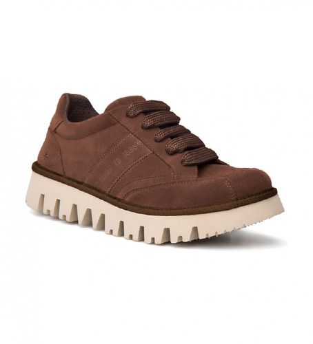 Unisex. 118001112003_012 Baskets en cuir 1800 Lux (36), Marron, Plat, Lacets, Casuel - Art - Modalova