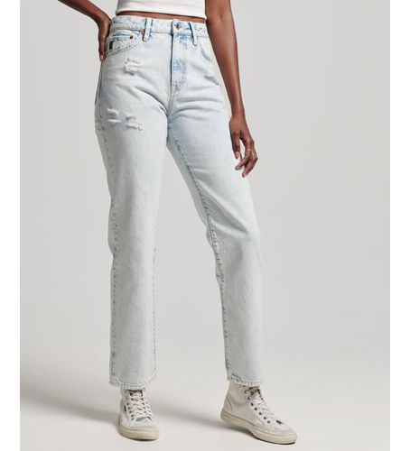 W7010795A Jean droit à taille haute en coton biologique clair (29/30), Casuel, Denim, Le coton biologique, Durable - Superdry - Modalova