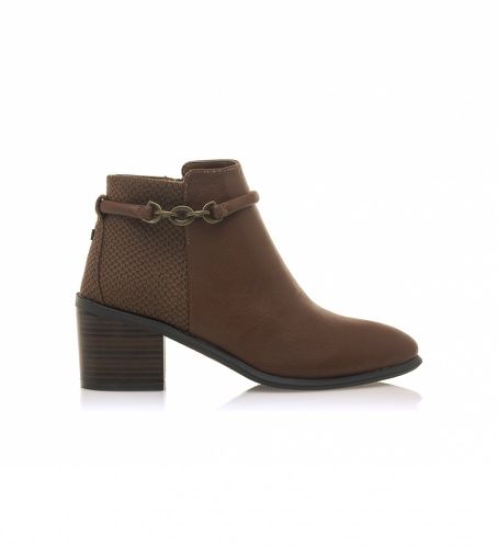 Bottines marron avec boucle - Hauteur du talon 7cm (37), 5 à 8 cm, Fermeture éclair, Casuel - Mariamare - Modalova