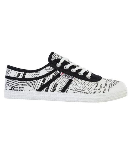 Unisex. K202414 Trainers News Paper (36), Blanc, Tissu, Plat, Lacets, Casuel - Kawasaki - Modalova