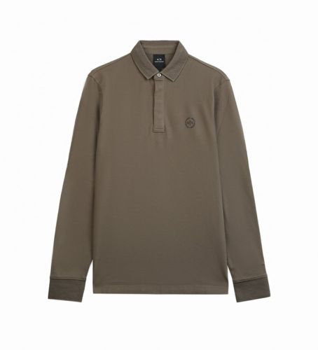 NZF79ZJ81Z1784 Polo décontracté avec logo marron (S), Casuel, Coton, Manche longue - Armani Exchange - Modalova