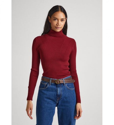 PL702030 Pull roulé Dalia marron (L), Rouge, Casuel, Grenat, Coton, Manche longue, Durable - Pepe Jeans - Modalova