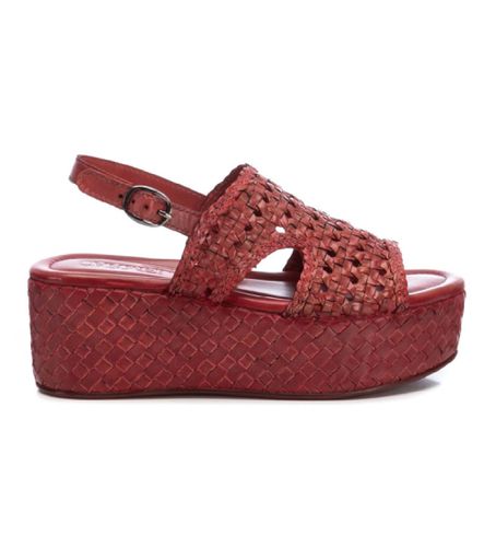 BURDEOS Sandales en cuir 161636 maroon -Hauteur 7cm wedge (37), Rouge, 5 à 8 cm, Boucle, Casuel, Grenat - Carmela - Modalova