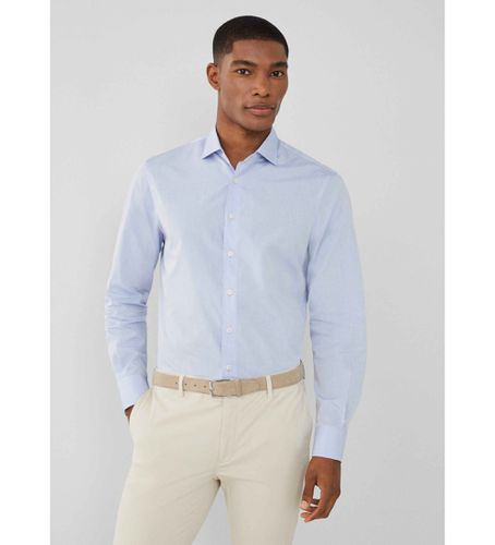 HM309849 Chemise en popeline de luxe bleue (M), Coton, Classique, Manche longue - Hackett London - Modalova